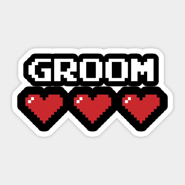 Groom Pixel Heart Sticker by fishbiscuit